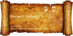 Hermel Dezső névjegykártya